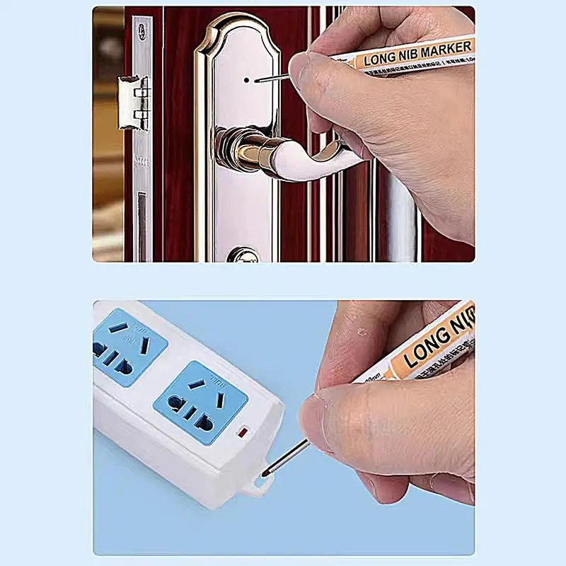 Deep Hole MARKER ปากกากันน้ํา Long HEAD Deep Reach เจาะ MARKER จมูกยาว MARKER เจาะลึกหลุมยาว Nib Scriber สําหรับ