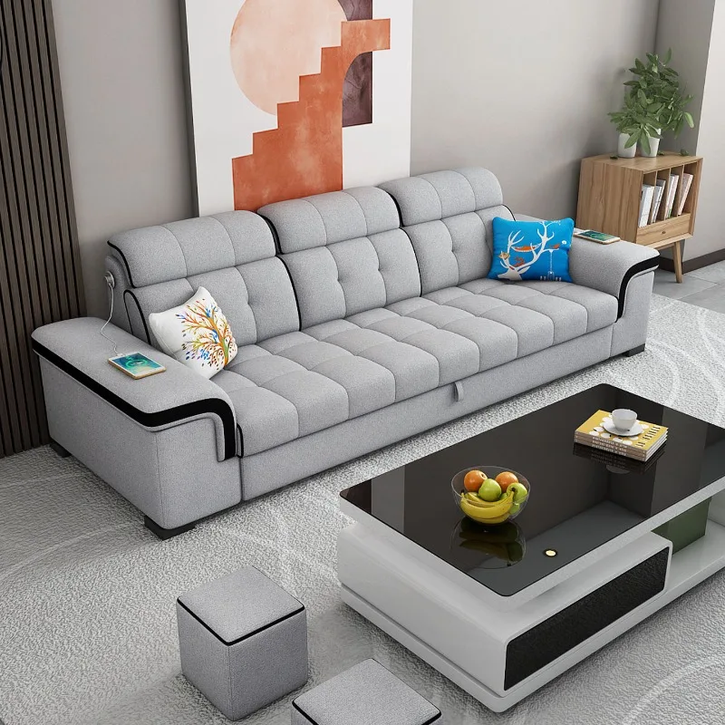 أريكة خشبية حديثة قابلة للطي مصممة للعائلة أريكة نوم مريحة إسكندنافية Articulos Para El Hogar أثاث منزلي