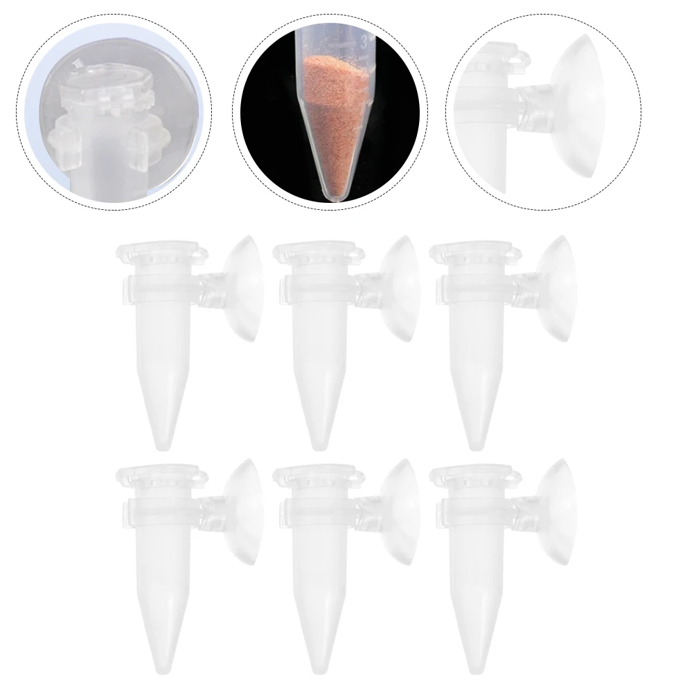 

6pcs Aquarium Shrimp With Suction Cup Tank Feeding Tube Plastic Shrimp Food Holder Mini Shrimper Dropper Dispenser Fish Bowl