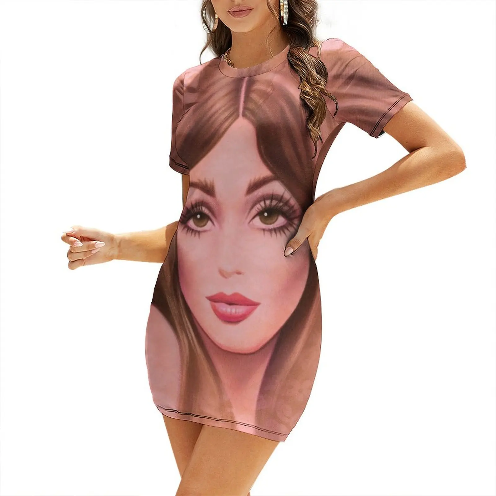 Sharon Tate Short-Sleeved Dress dresses for womens women's summer dress 2025 prom dresses 2025 elegant dress