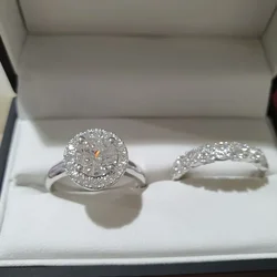 婚約,パーティー,記念日,結婚式,シルバーカラーの女性のための白い石のジルコニアリング