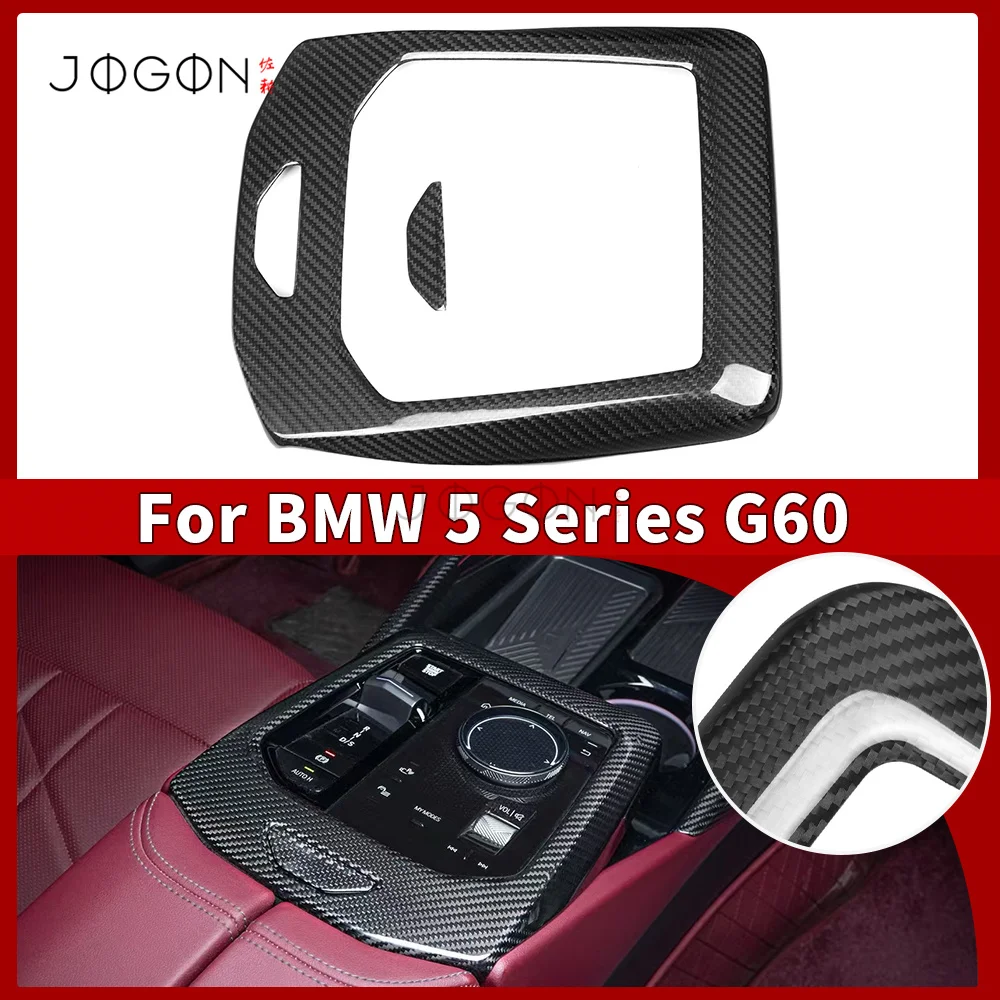 For BMW 5 Series G60 G68 530i 2024-2025 Console Gear Shift Panel Trim Real Carbon Fiber Interior Accessories