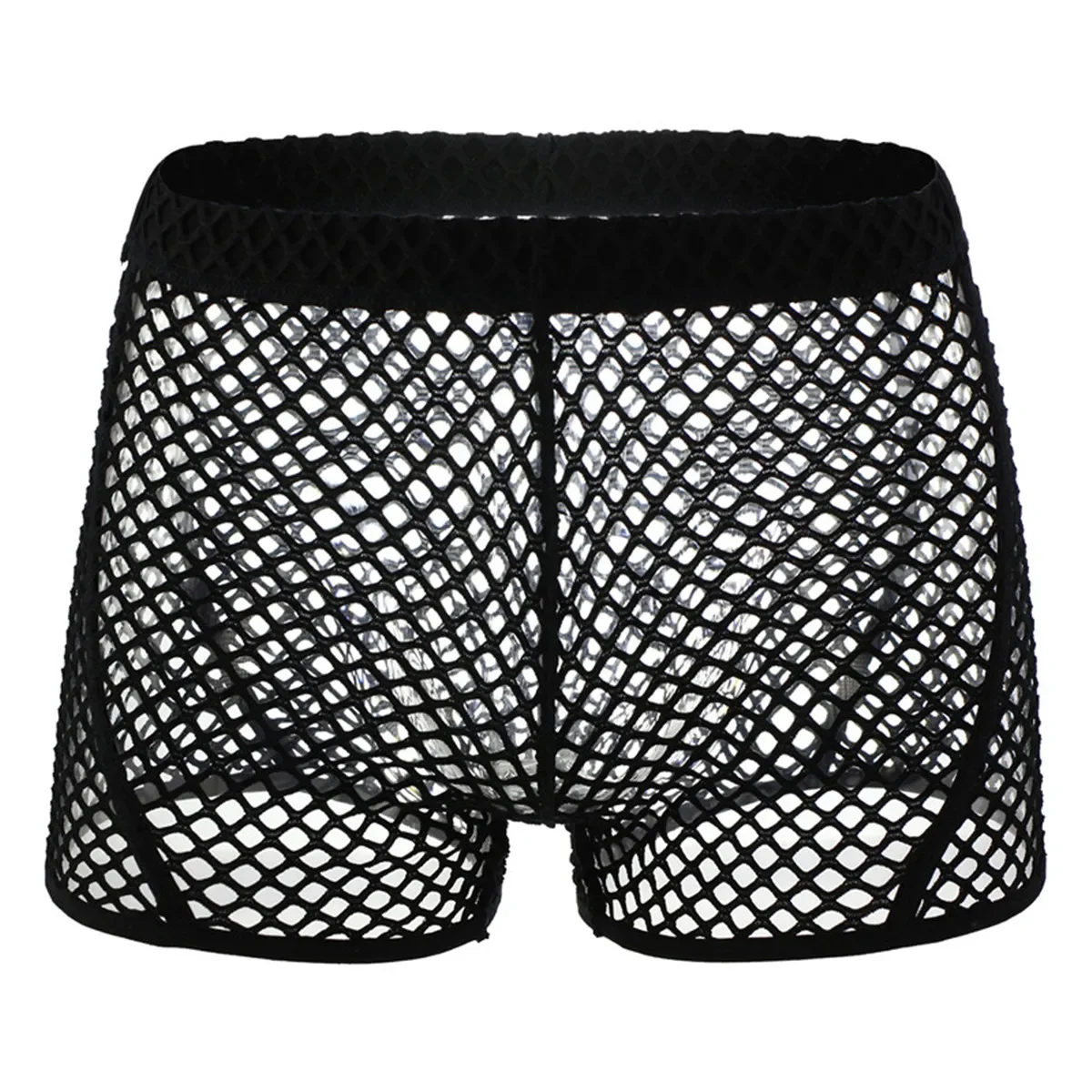 

Mens Underwear Fishnet See Through Boxer Shorts Breathable Mesh Panties