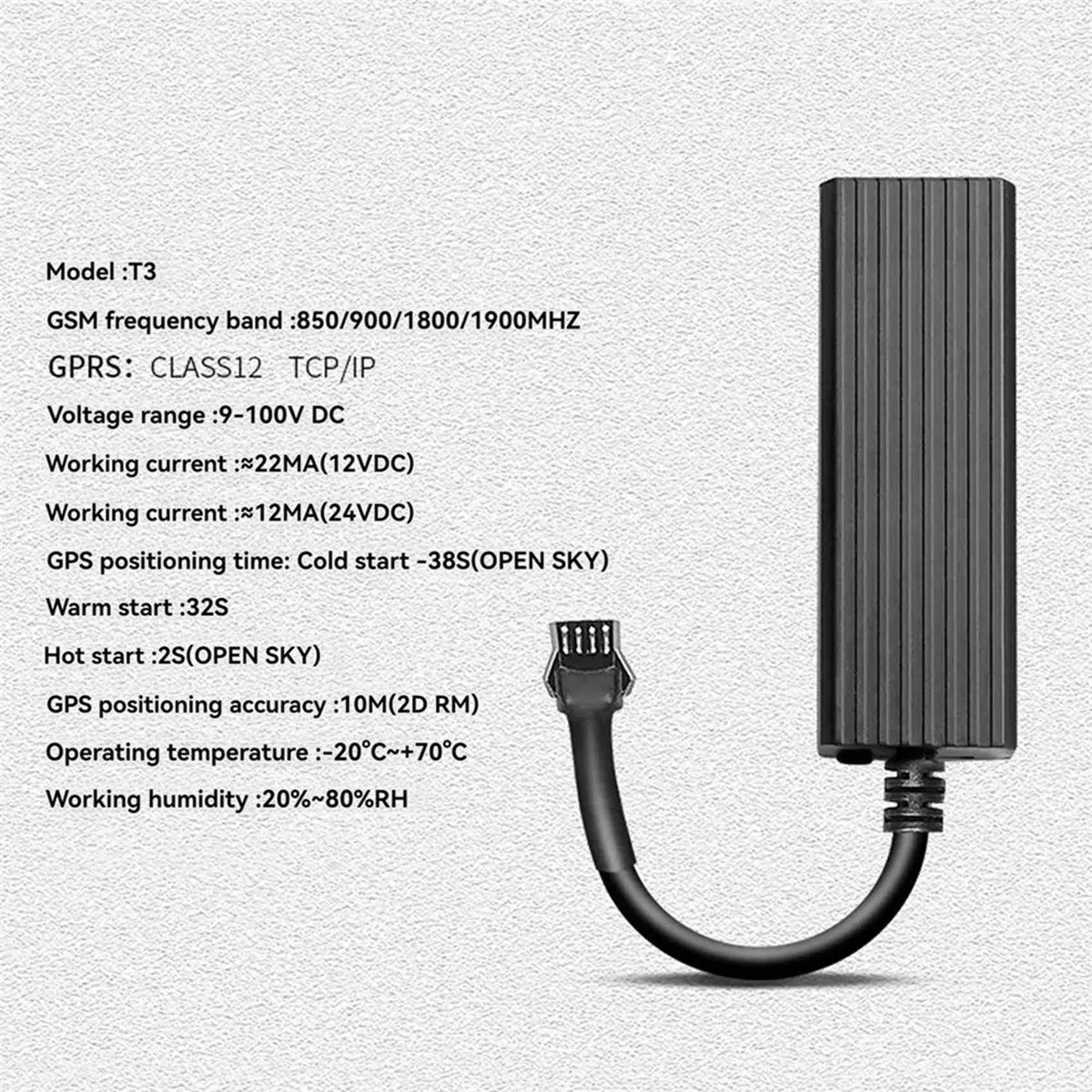 【~ New N07R】T3 Car GPS Tracker 9-100V Wide Voltage Built-in Antenna Vibration Alarm System Real-Time GPS Tracking