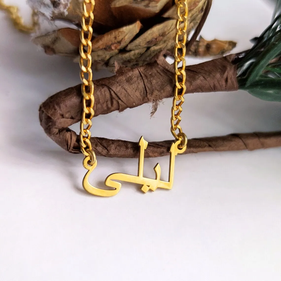 Custom Cuban Chain Arabic Name Necklace Women Girl Jewelry Stainless Steel Farsi Nameplate Pendant Necklace Best Gifts For Her