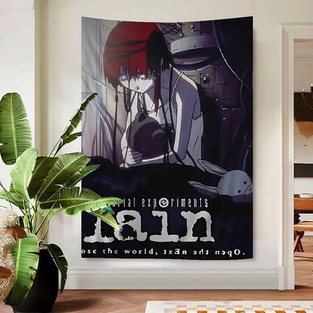 Serielle Experimente Lain Hippie Wandteppich – Anime-Design, Funktionen als Wandteppich, ideal zum Wandbehang im Hippie-Stil