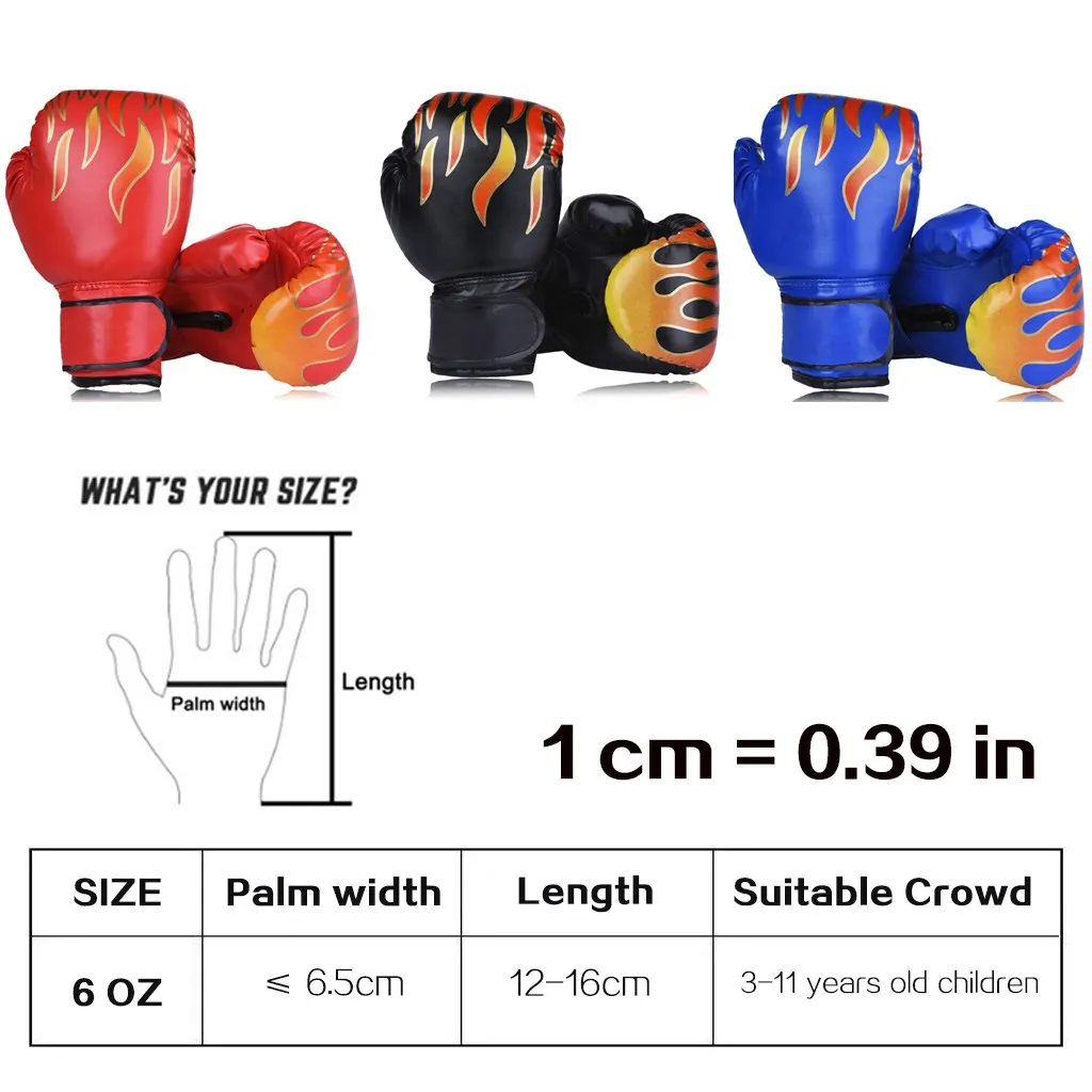 WOSWEIR 6OZ Kids PU Kick Boxing Gloves Punching Karate Muay Thai Guantes De Boxeo Free Fight MMA Sanda Training Equipment