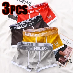 Men Cotton Boxer Shorts Panties Underwear Breathable Soft Letter Belt Men Boxer Fashion Sports Mid-waist Four Corner Pants