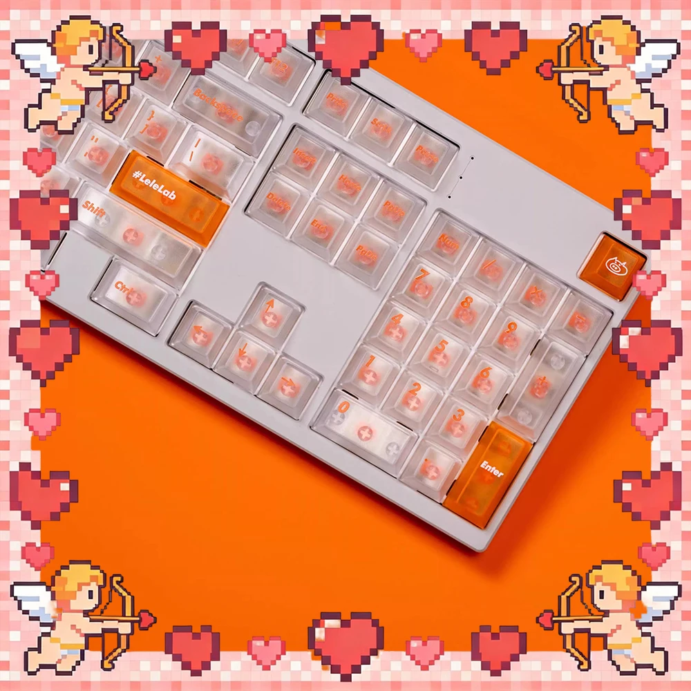LeleLab x Sensy SupSup Juicy PC Keycaps Orange Fog Permeable Keycap Original Factory Personalized Keyboard Keycaps Customized PC