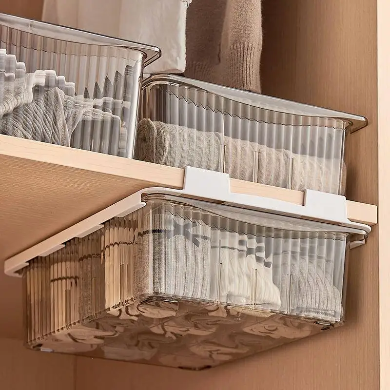 

Drawers Style Underwear Socks Clothes Organizer Box Plastic Material Layered Dividers Space Saving Storage Container