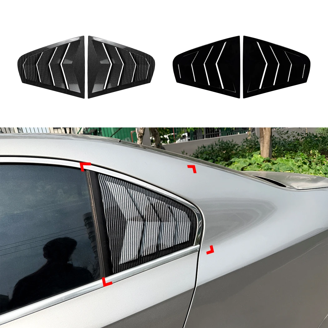 Car Rear Window Shutter Cover Trim For Volkswagen Jetta MK6 2011 2012 2013 2014 2015 2016 2017 2018 Glossy black