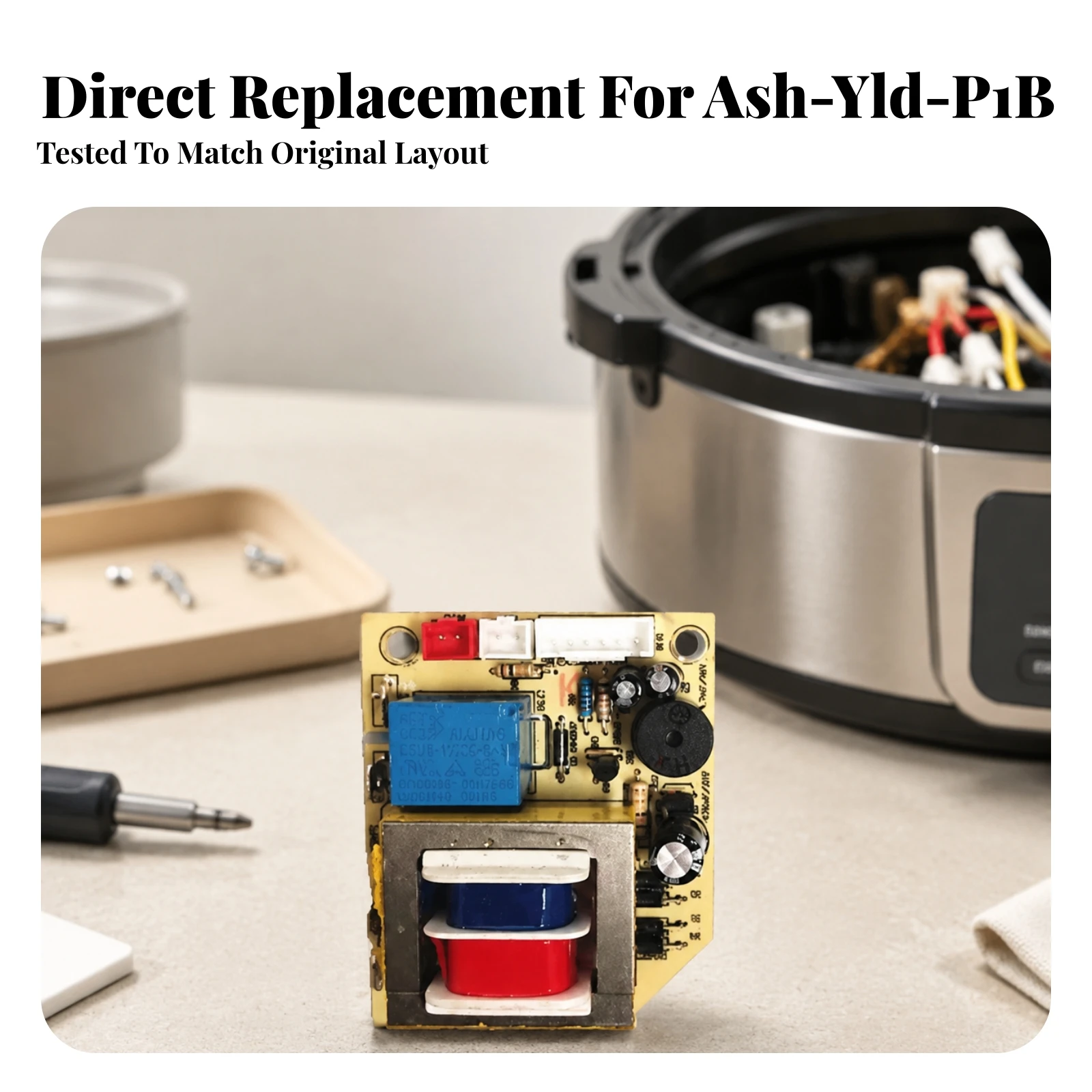 Pressure Cooker Power Board Replacement Cooker Circuit Board with 6-Pin Connector PCB Compatible Component Electric