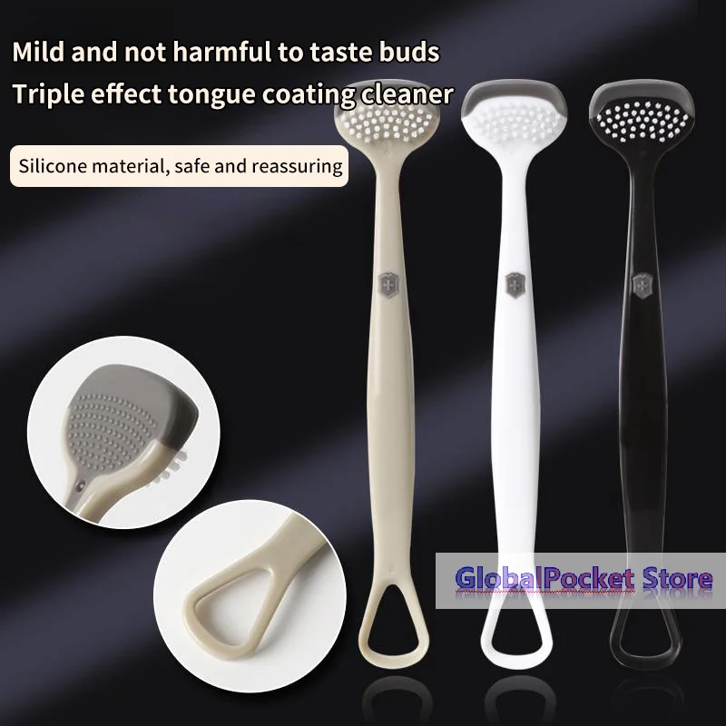 Triple Effect Tongue Scraper Tongue Scraping Plate Oral Cleaning Brush Reusable Fresh Breath Oral Hygiene Care Cleaning Tools