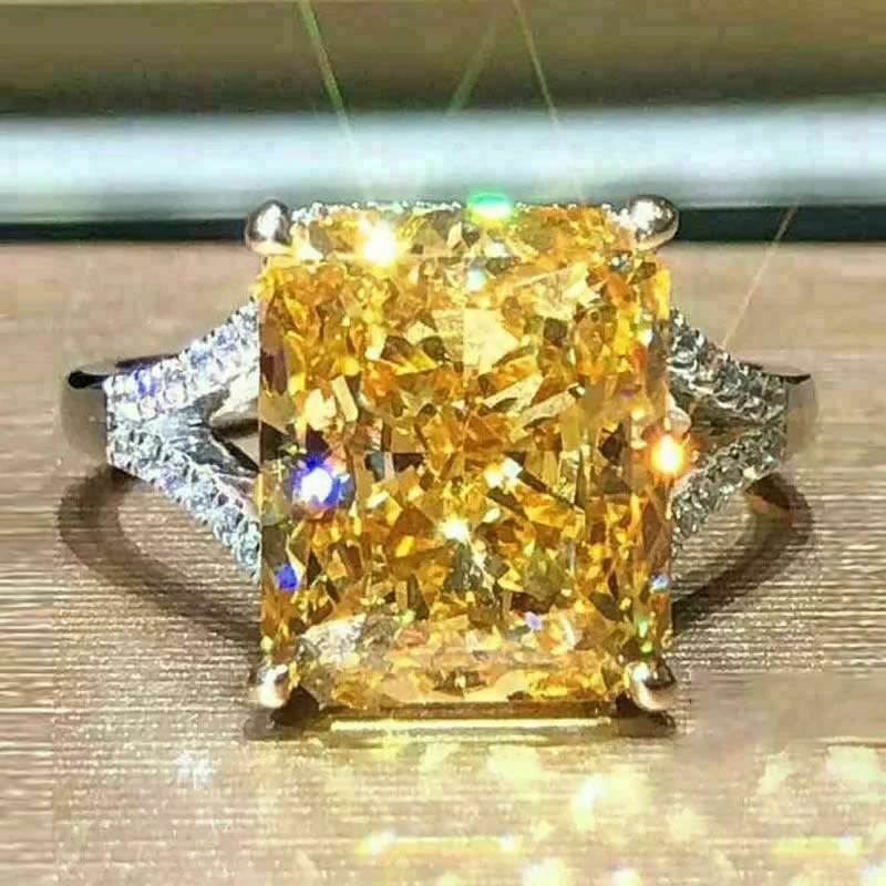 2026 Luxury Simple Big Rectangle Zirconia Rings for Women High Quality Fashion Wedding Party Jewelry Valentine\'s Day Gift Hot