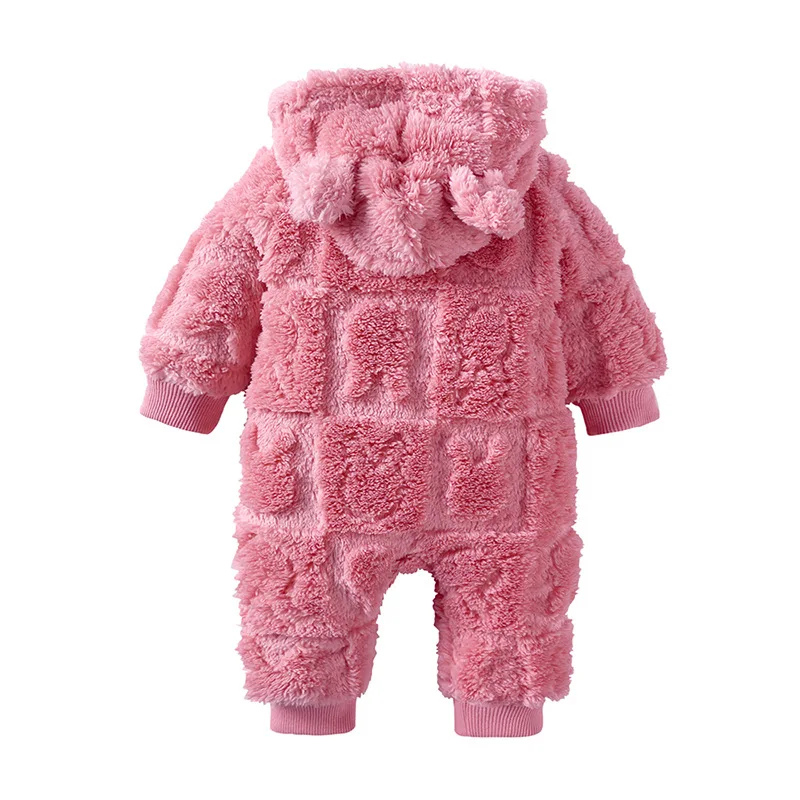 New winter baby romper plush love thickened girls\' rompers long-sleeved warm baby boy\'s one-piece rompers