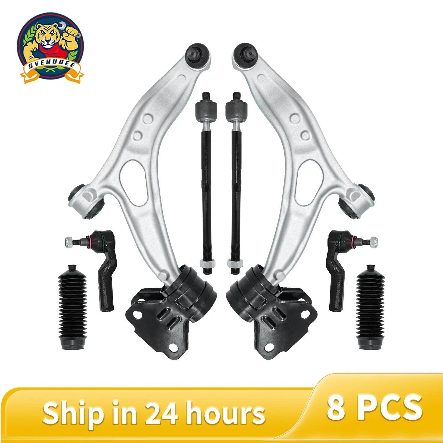 

Svenubee Front Lower Control Arm Suspension Stabilizer Link Tie Rod End Boots 8Pcs Kits for Ford Focus C-Max 2012 2013 2014-2016