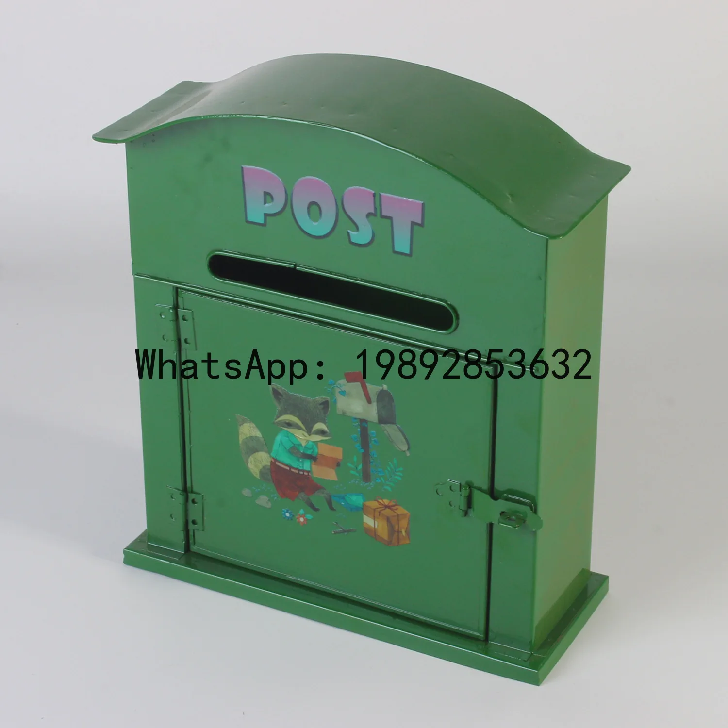 Zz wall-mounted mailbox green metal mailbox retro style decorative crafts pastoral style
