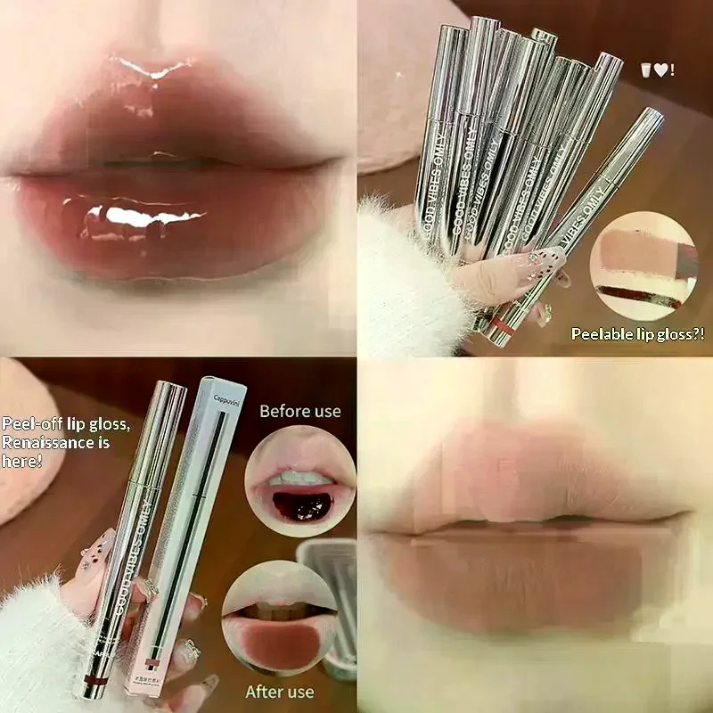 Cappuvini Lip Stain Tint Peel Off Mocha Brown Maquiagem Batom Tintura Descolável À Prova D'água Matte Rosa Longa Duração Gloss Labial Cosmético