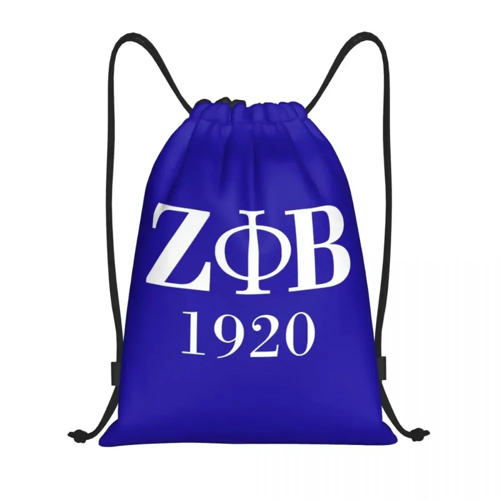 Custom Zeta Phi Beta Sorority Logo Drawstring Bags for Training Yoga Backpacks Women Men Greek Letter 1920 Sports Gym Sackpack