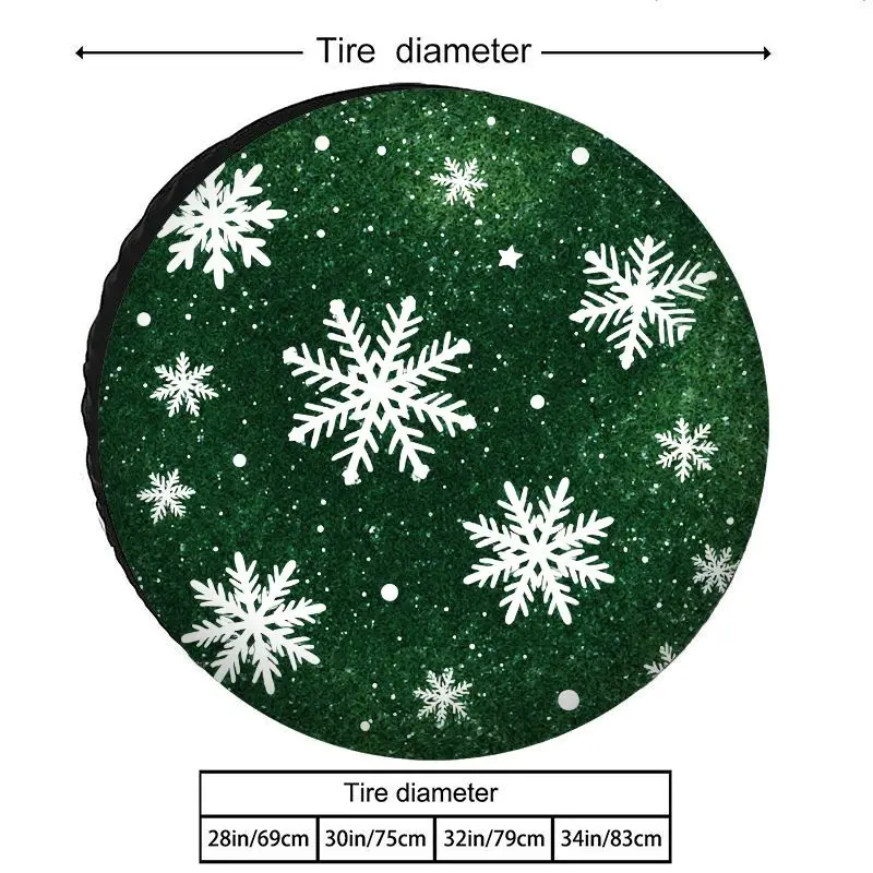 Snowflake Pattern Spare Tire Cover, Polyester Dustproof Tire Cover For All Seasons, Fits Various Vehicle Models, Christmas Car D