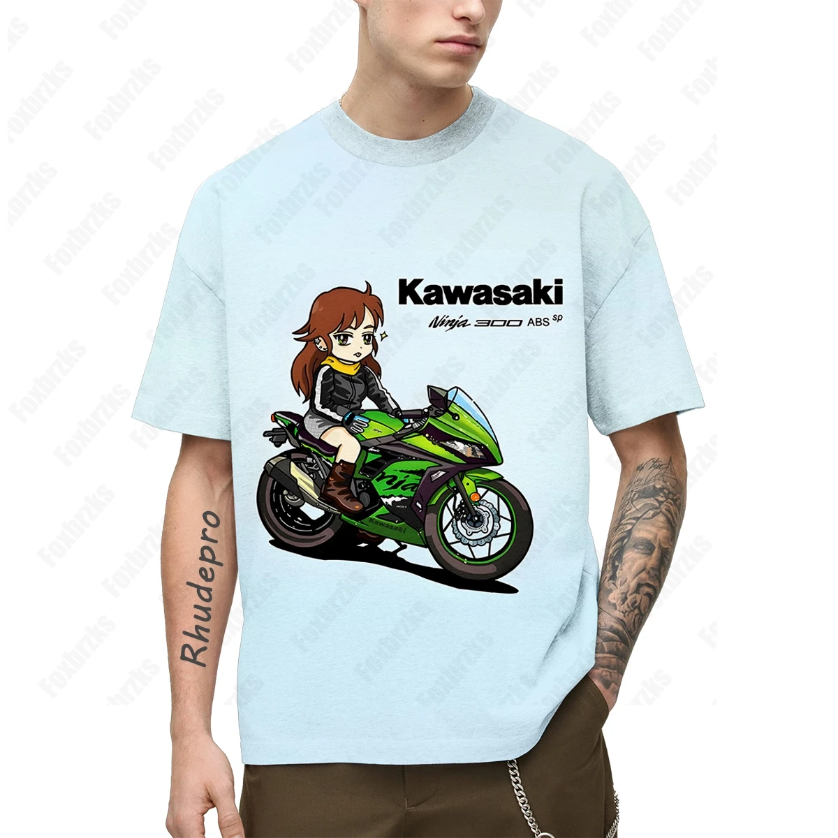 2024 Summer New Kawasakis Motorcycle Heavy Motorcycle Riding T Shirt Men\'s Pure icon Short-sleeved T-shirt