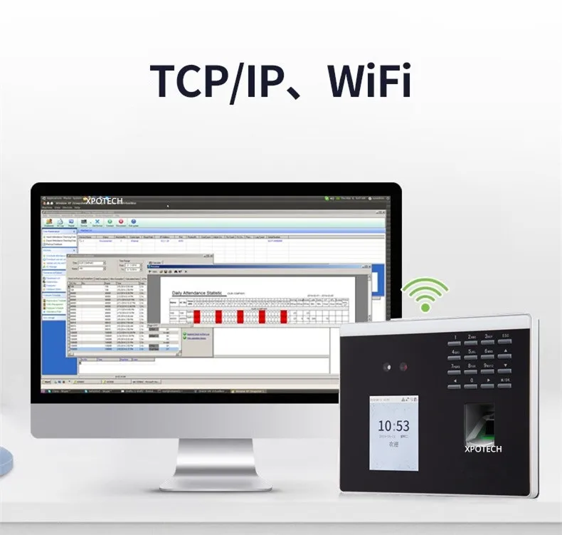 XFace100 Wifi الهجين البيومترية الضوء المرئي التعرف على الوجه آلة الحضور الطرفية #5