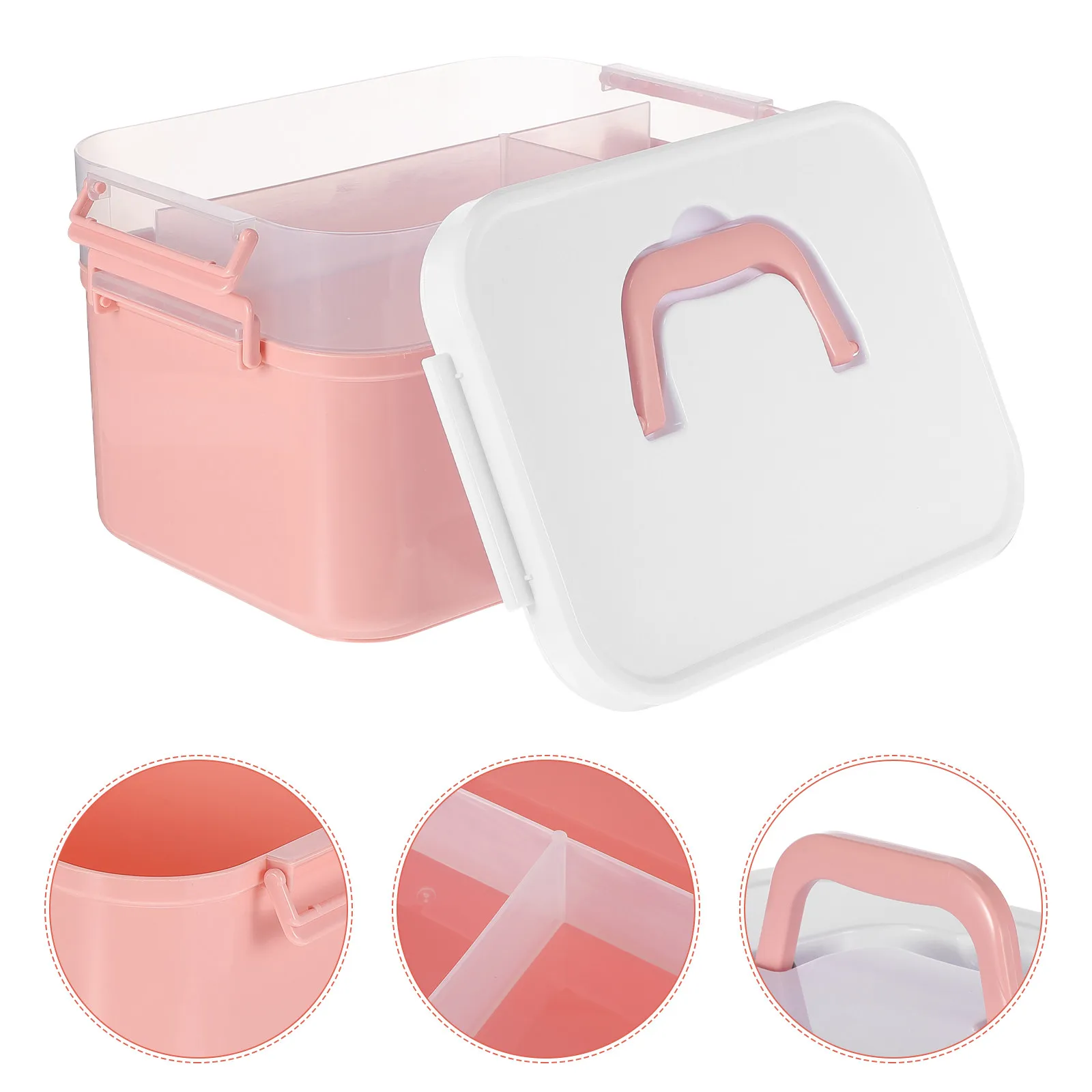 1個入り-ネイルアートツールボックス。高品質ppプラスチック製で、マニキュアやネイルグルーの収納に最適。持ち運び可能なマニキュア用品ケース。ご自宅やサロンでの使用に。