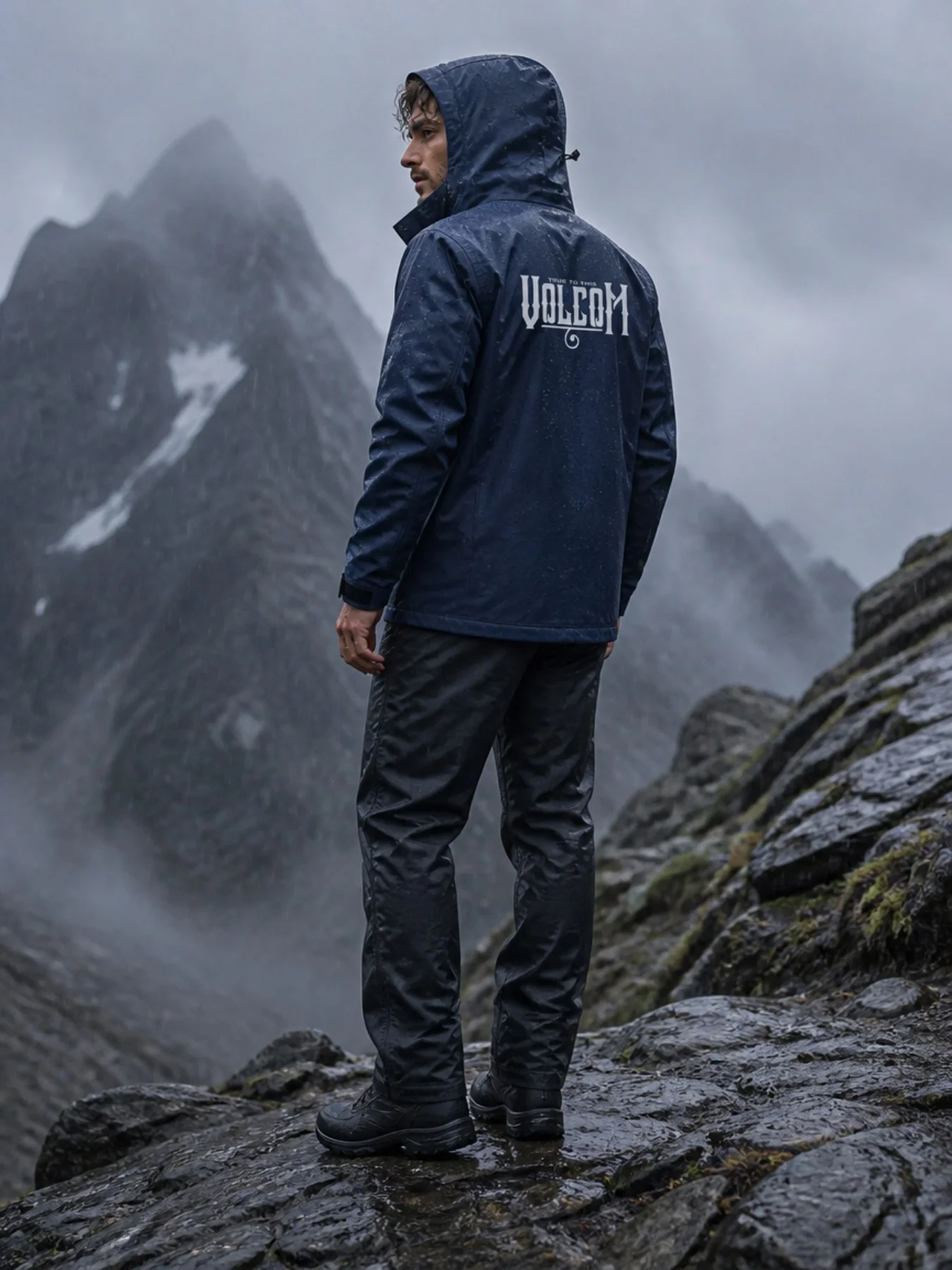2026 Retro Gothic lettering printed windproof jacket, spring-autumn mountaineering adventure overcoat, casual jacket