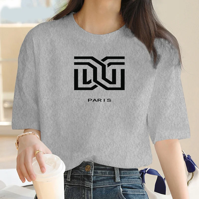 Luksusowa markowa koszulka damska z nadrukiem literowym 100 bawełniana koszulka uliczna Y2K letnia moda graficzna damska t-shirt damski t-shirt