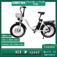 DRVETION 48V 20AH 750W Snow Tires Electric Bicycle Retro Motorcycle High Performance Electric Adult Motocross