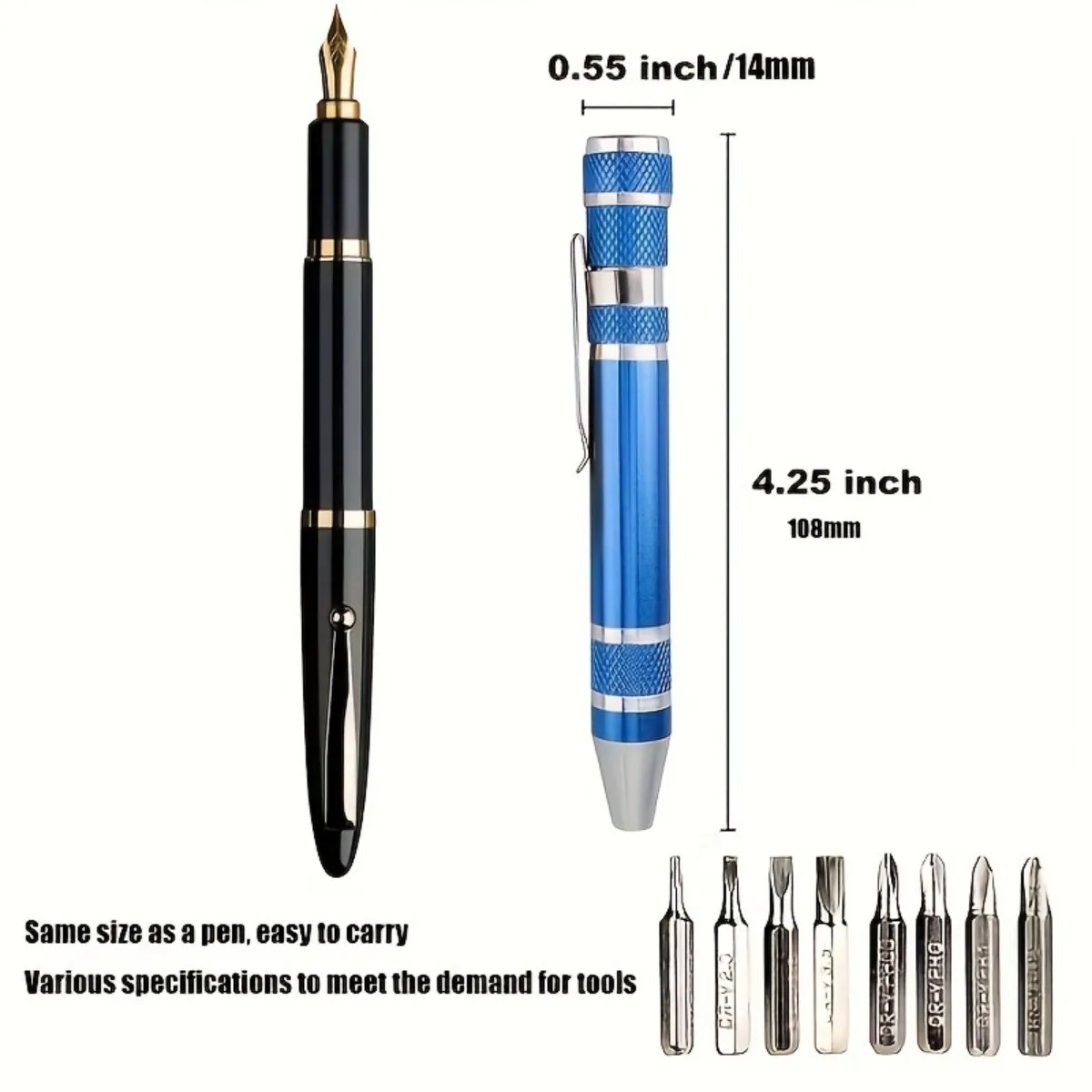 8-in-1 magnetic multifunctional screwdriver - portable, durable aluminum alloy, with detachable cover, cross, metal