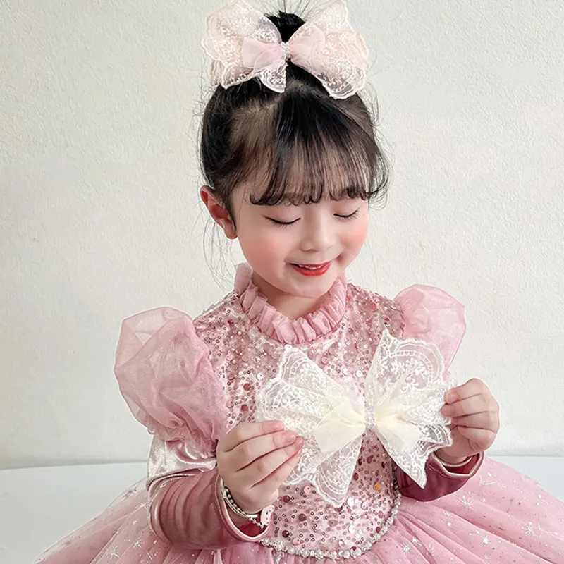 

Lace Bow Baby Girl Hairpins Big Bowknot Fairy Princess Hair Clips for Girl Kids Headwear Hair Accessories