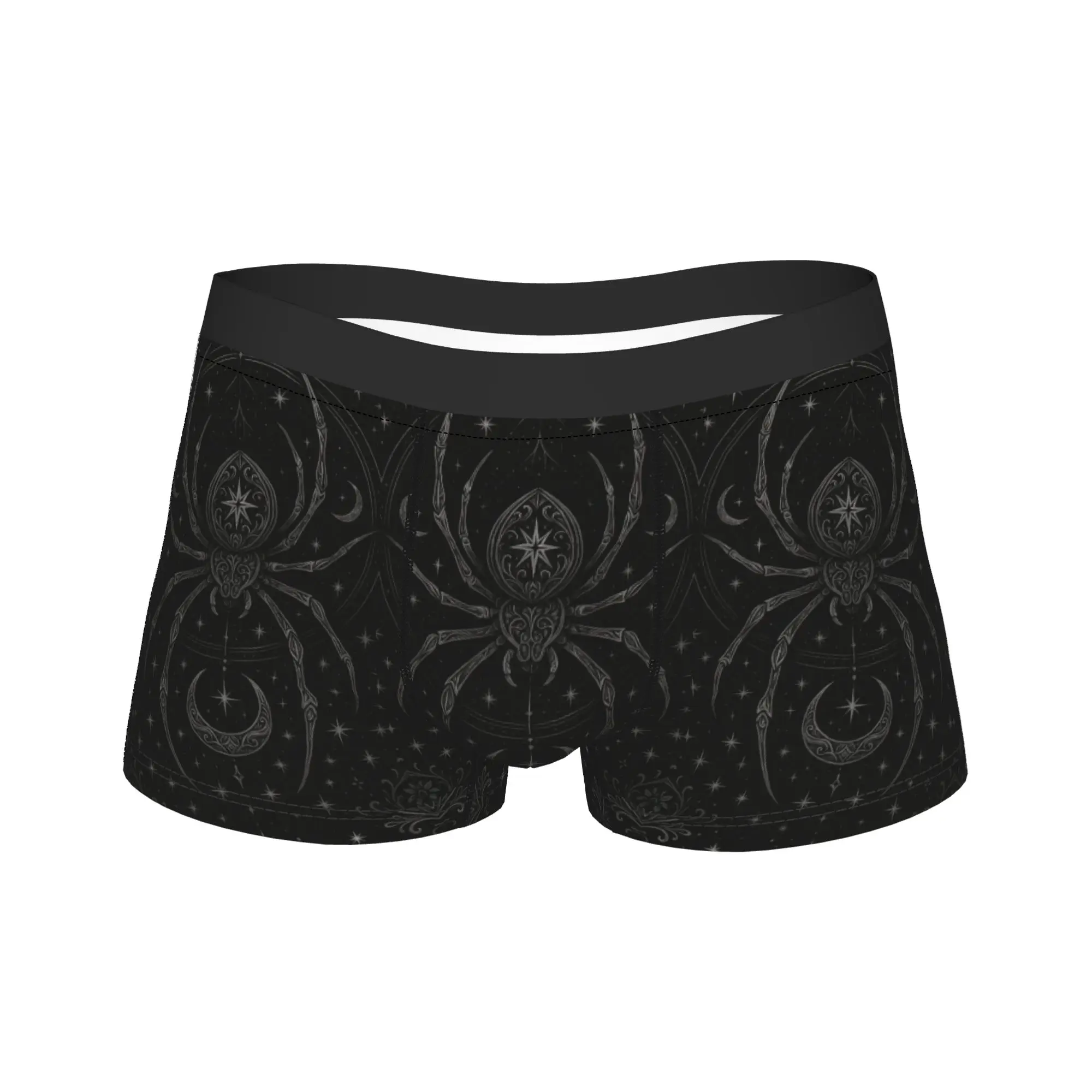 Spooky Giant Black Spider Art Underwear  Custom Boxershorts Quality Males Panties Soft Trend Boxer Brief Birthday Present