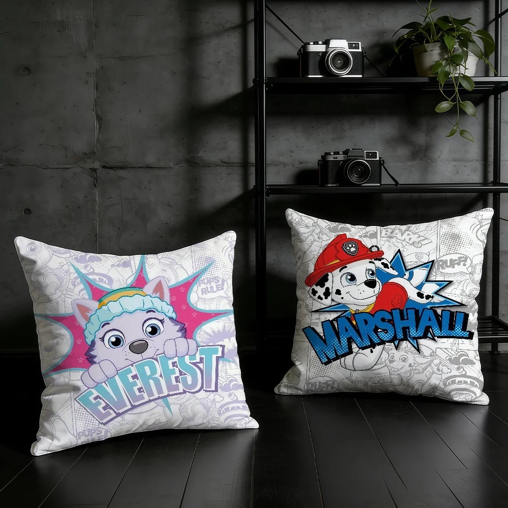 P-PAW P-Patrol Cartoon Cushion Cover Birthday Anniversary Gifts Double Sided Printed Zipper Cushion Cover Soft Skin Bedding