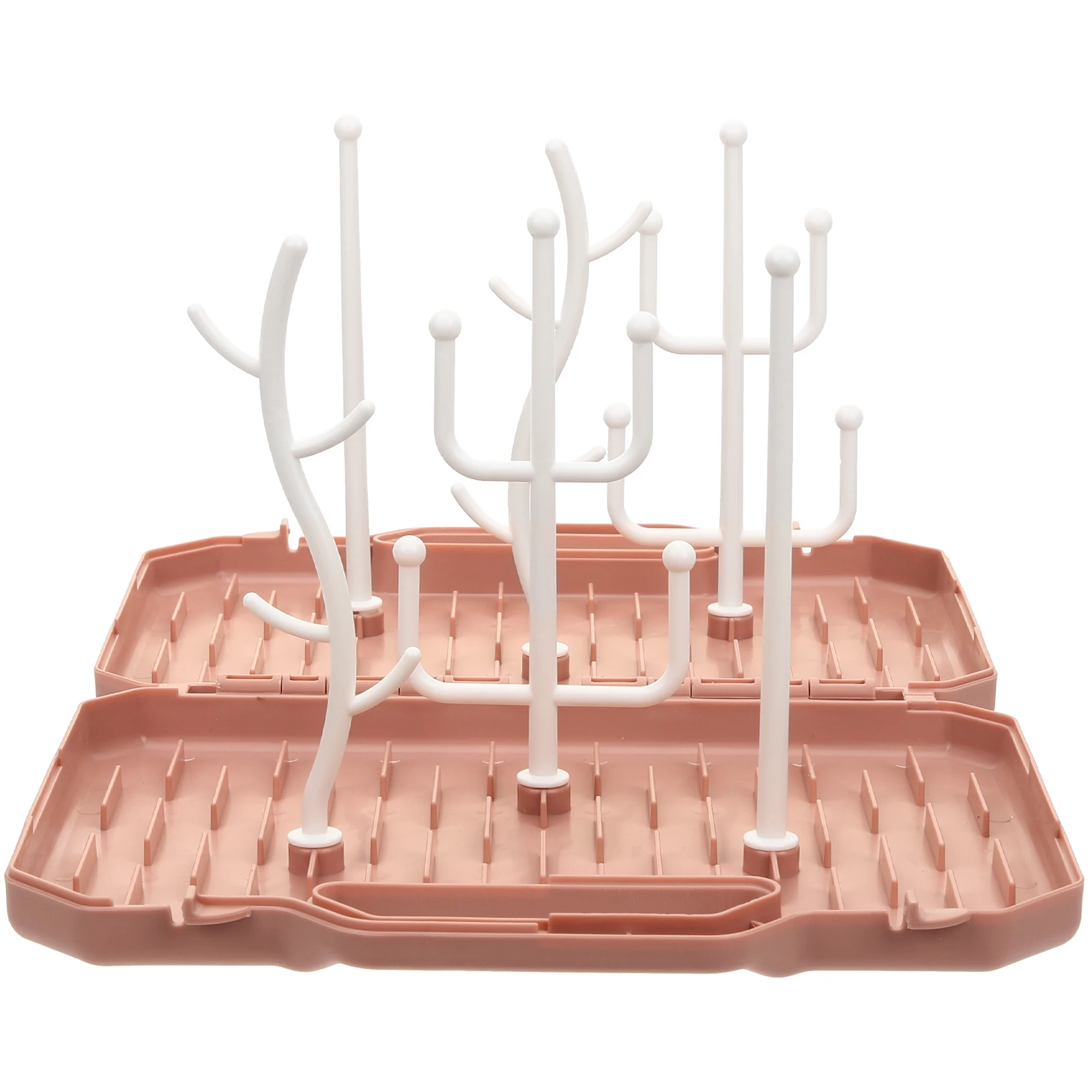 

1 set Baby Bottle Rack Holder Drainer Pink Portable Pacifier Drying Rack Case Nursing Supplies Dryer Box Travel Convenience