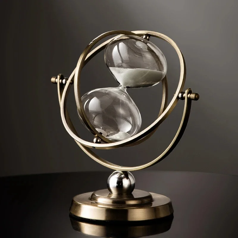 Vintage Rotating Metal Hourglass 15/30 Minutes Sand Timer European Style Home Office Desk Decor Gift