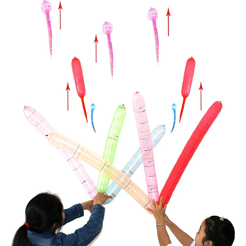 50/100 stücke Gemischte Farbe Lange Latex Rakete Ballon mit Pumpe Fliegen Quietschen Geburtstag Party Dekoration Outdoor Ballon TMZ – Detail 3