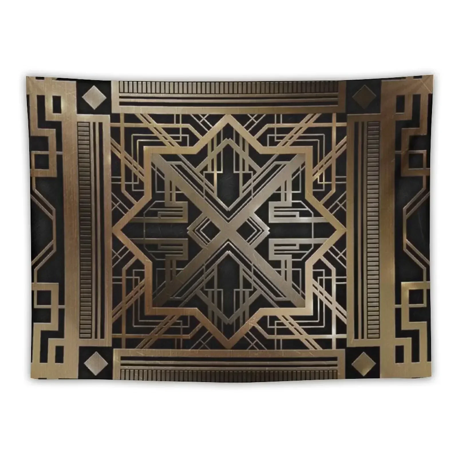 Art deco,gold,black,vintage,chic,elegant,1920 era,The Great Gatsby,modern,trendy,decorative Tapestry Bathroom Decor Tapestry