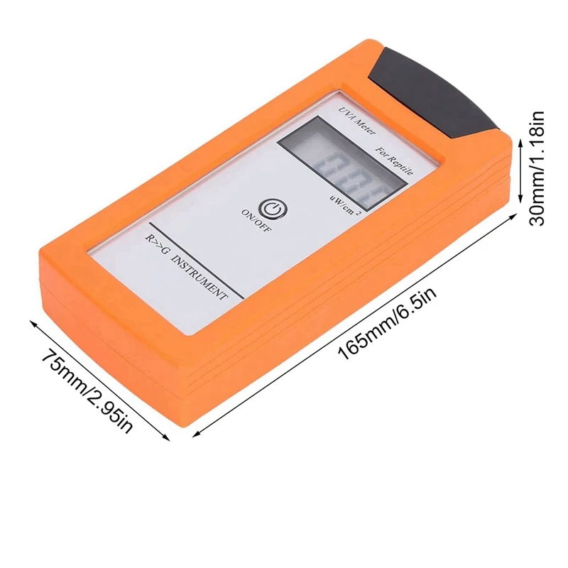 Imagem -06 - Testador de Lâmpadas Solares para Répteis Medidor Uva Material Sílica Gel Lcd de 35 Bits kw por m²