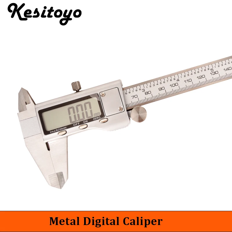 Aço inoxidável Pinça Digital, Calibre Pachymeter, Ferramentas de medição, Ferramentas de carpinteiro, Metal eletrônico Vernier Régua, 6 