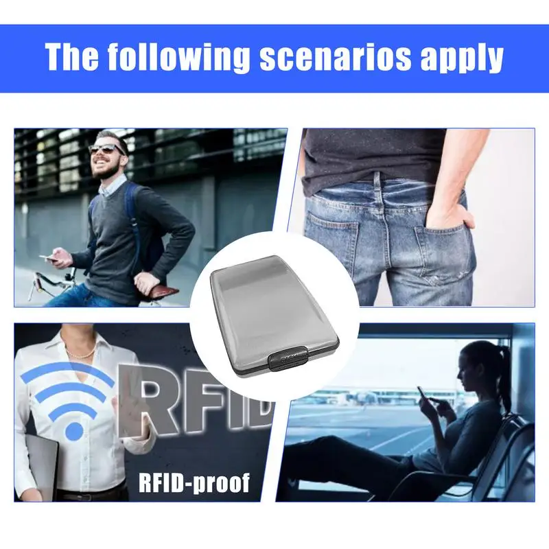 Multifunctional Card Holder Metal RFID Blocking Business Card Holder Hard Case Multifunctional RFID Blocking Business Card