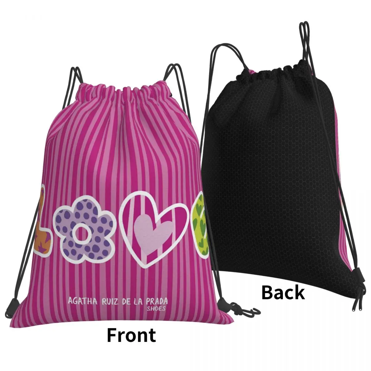 

Agatha Ruiz-De La-Prada Pattern Backpacks Casual Drawstring Bags Sports Bag Book Bags for Travel School
