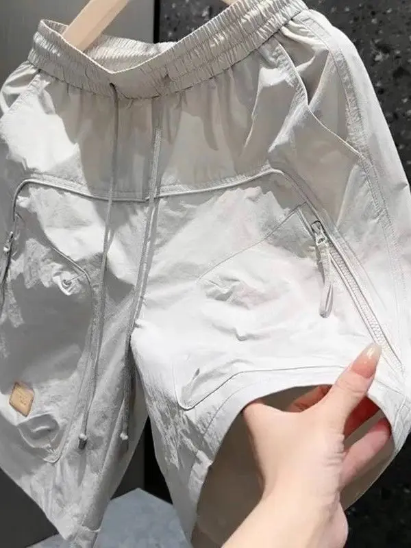 

Мужские повседневные рабочие шорты: летние, новые, с эластичным поясом, свободные, с множеством карманов, спортивные, длиной до колена, премиум-класса