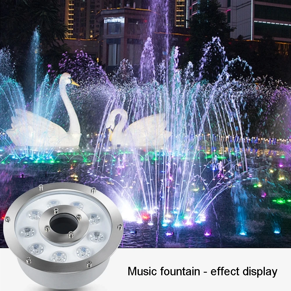 12W RGB LED Fountain Light IP68 Waterproof 12V 6W 9W 15W Floor Waterproof Lamp Hot Spring Light 18W Underwater Light Spill Lamp