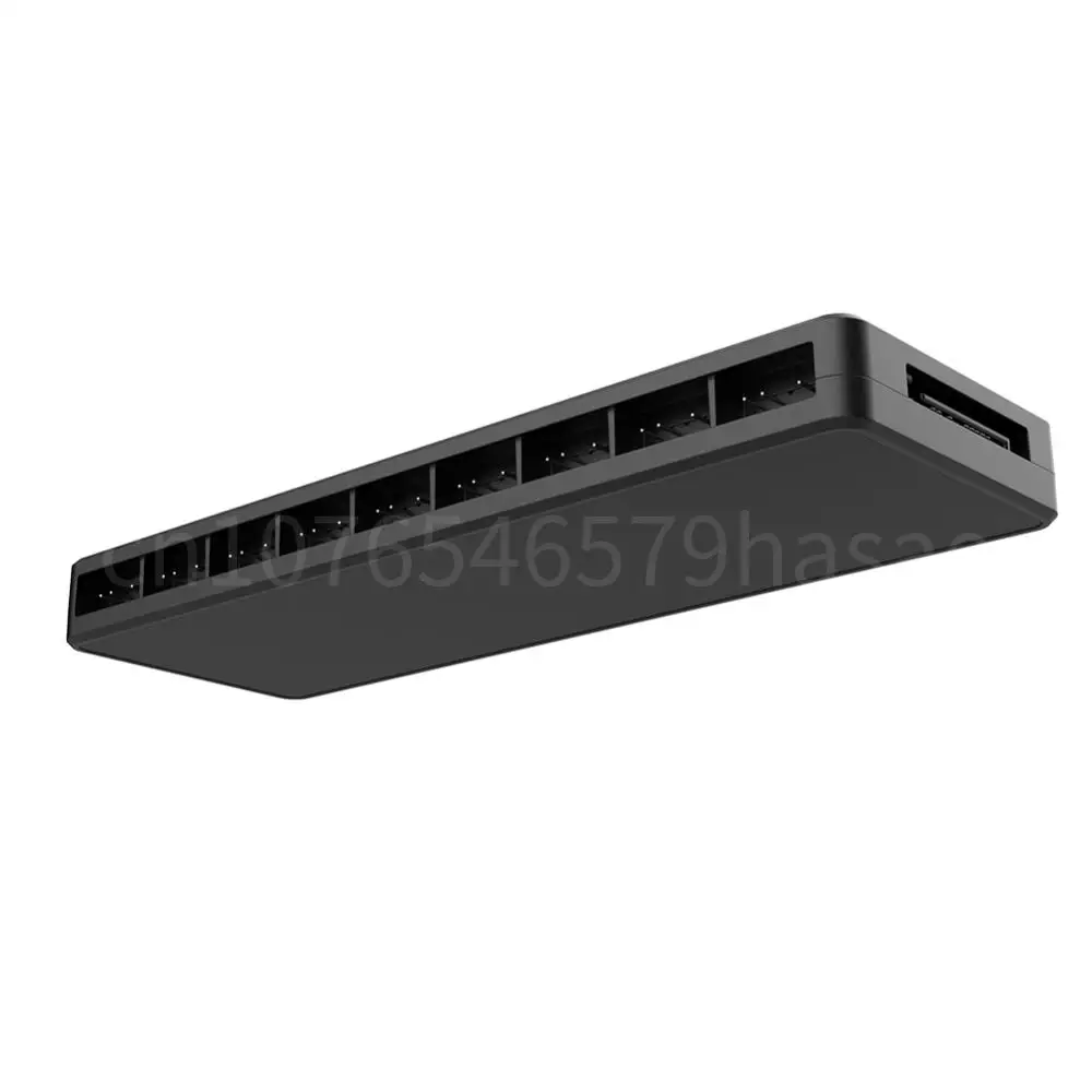 

1 To 9 3 in 1 Hub Remote Control 5V 3 Pin Argb Cooling Fan Aura Sync Hub Sata Powered 4 Pin Pwm Magnetic Suction Hub for pc Case