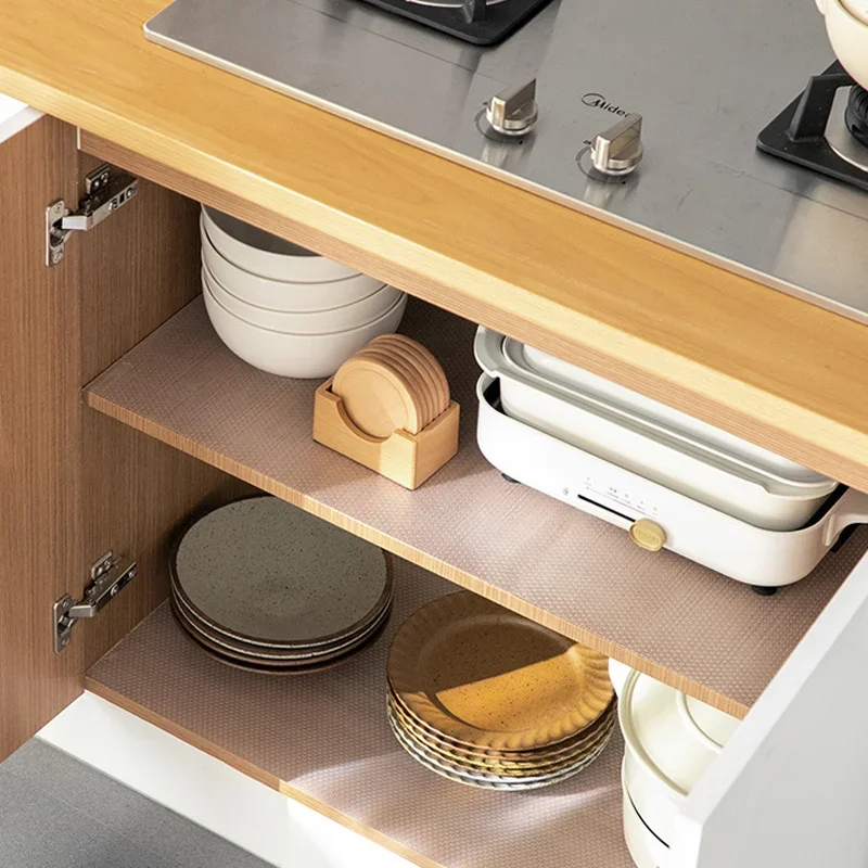 1pc 5m/196.85in Reusable Anti-slip Mat Drawer Shelf Liner Cabinets Mat Kitchen Organizer Pad on the Table Refrigerator Dishes view 6