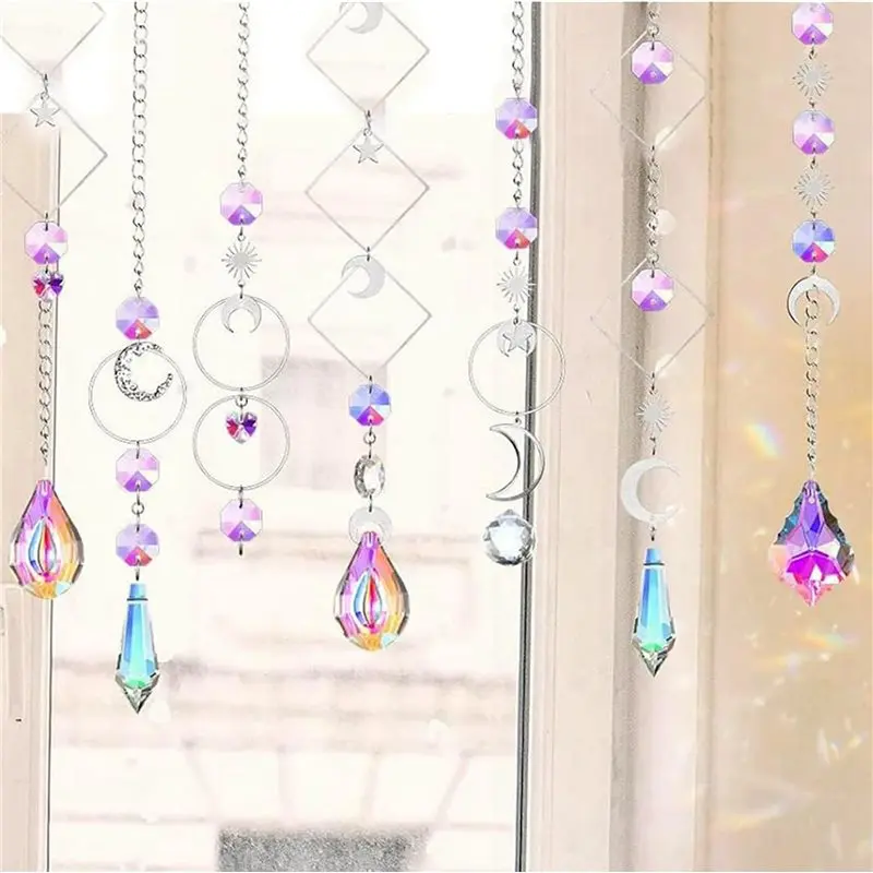 Exquisite-600 Pcs Crystal Suncatcher,Sun Catchers With Crystals,Craft Kits For Adults, With Rainbow Maker, Prism, Pendants