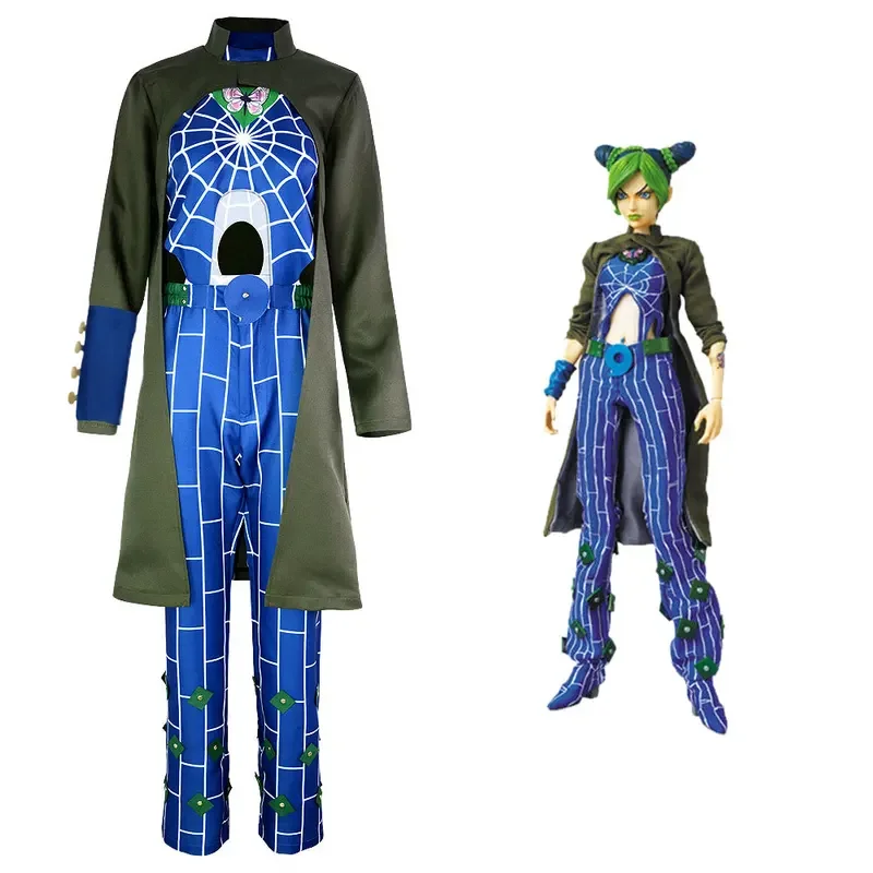 Anime JOJO JoJo's Bizarre Adventure Cosplay Jolyne Cujoh Cosplay Costume Wig Kujo Coat Jumpsuit Women Uniform Comic With Outfit