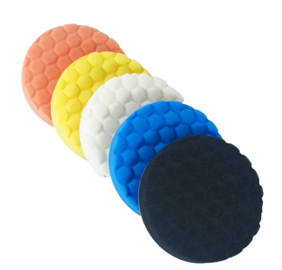 Car Polishing Pad Kit 5pcs 3/4/5/6/7 Inch Self-Adhesive Buffing Waxing Sponge Pads for Car Polisher Drill