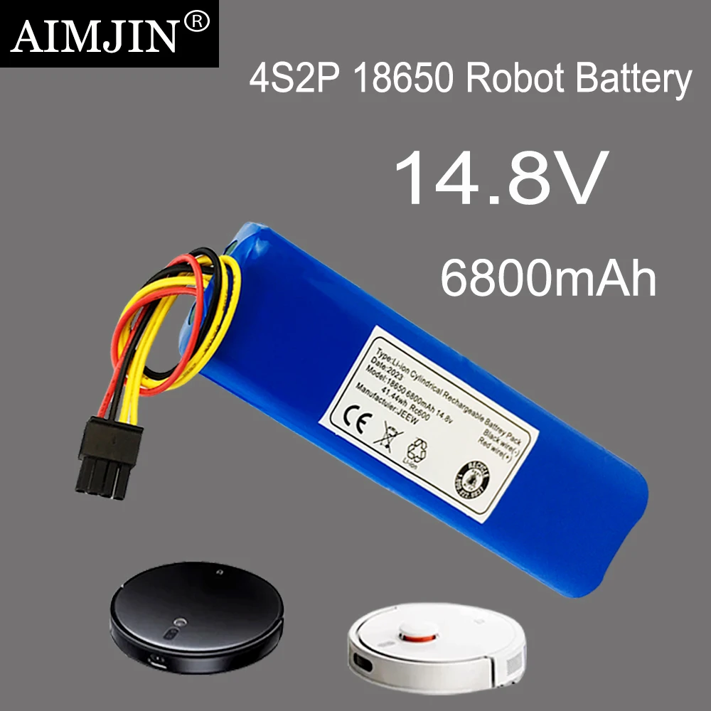 

2024 New 14.8V 6800mAh INR18650 MH1-4S2P-300S Robot Battery for Cecotec Conga 5090 5490 6090 Robotic Vacuum Cleaner